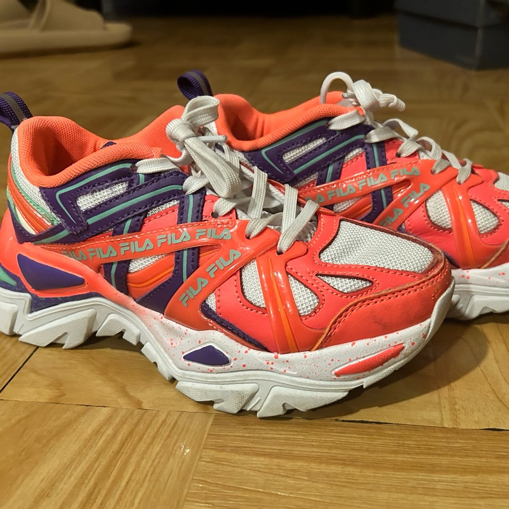 Fila Red and Purple Chunky Sneakers